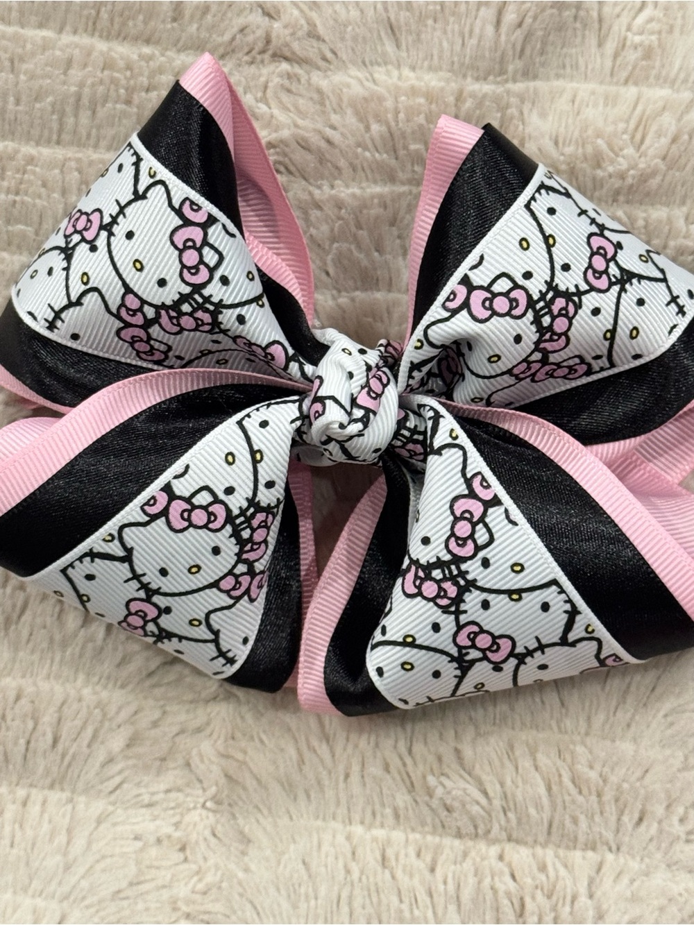 Hello Kitty Pink & Black Hair Bow for Kids